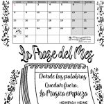 Calendario Musical NOVIEMBRE con frase del mes